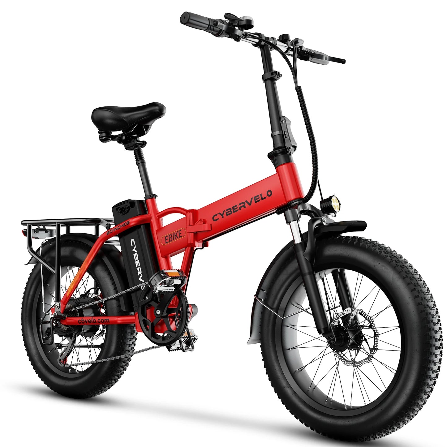 Cybervelo 1000W Folding Electric Bike, 48V 20AH Removable Battery for Adults, 30+MPH 80Miles Max Range, 20"Fat Tire 7-Speed EK4