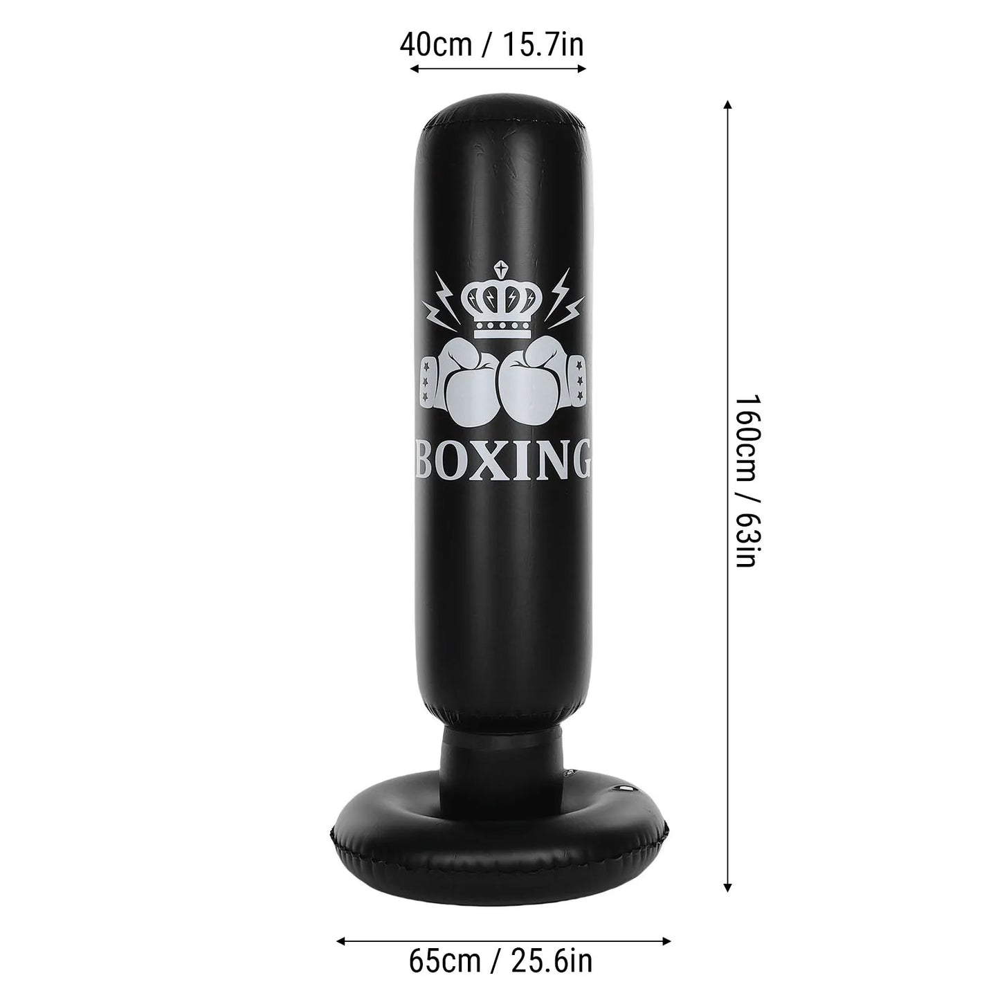 Inflatable Boxing Bag Kids 63in Punching Dummy Post for Karate Taekwondo Mixed Martial Arts Independent Martial Arts Trainin