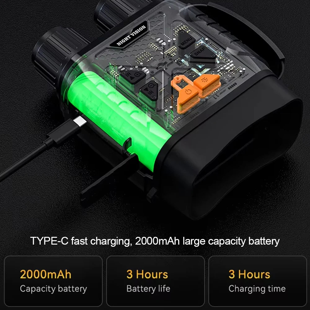 Night Vision Binoculars 1080P HD Infrared Camera 10X Digital Light Zoom Hunting Telescope Outdoor Search Full Darkness 800m