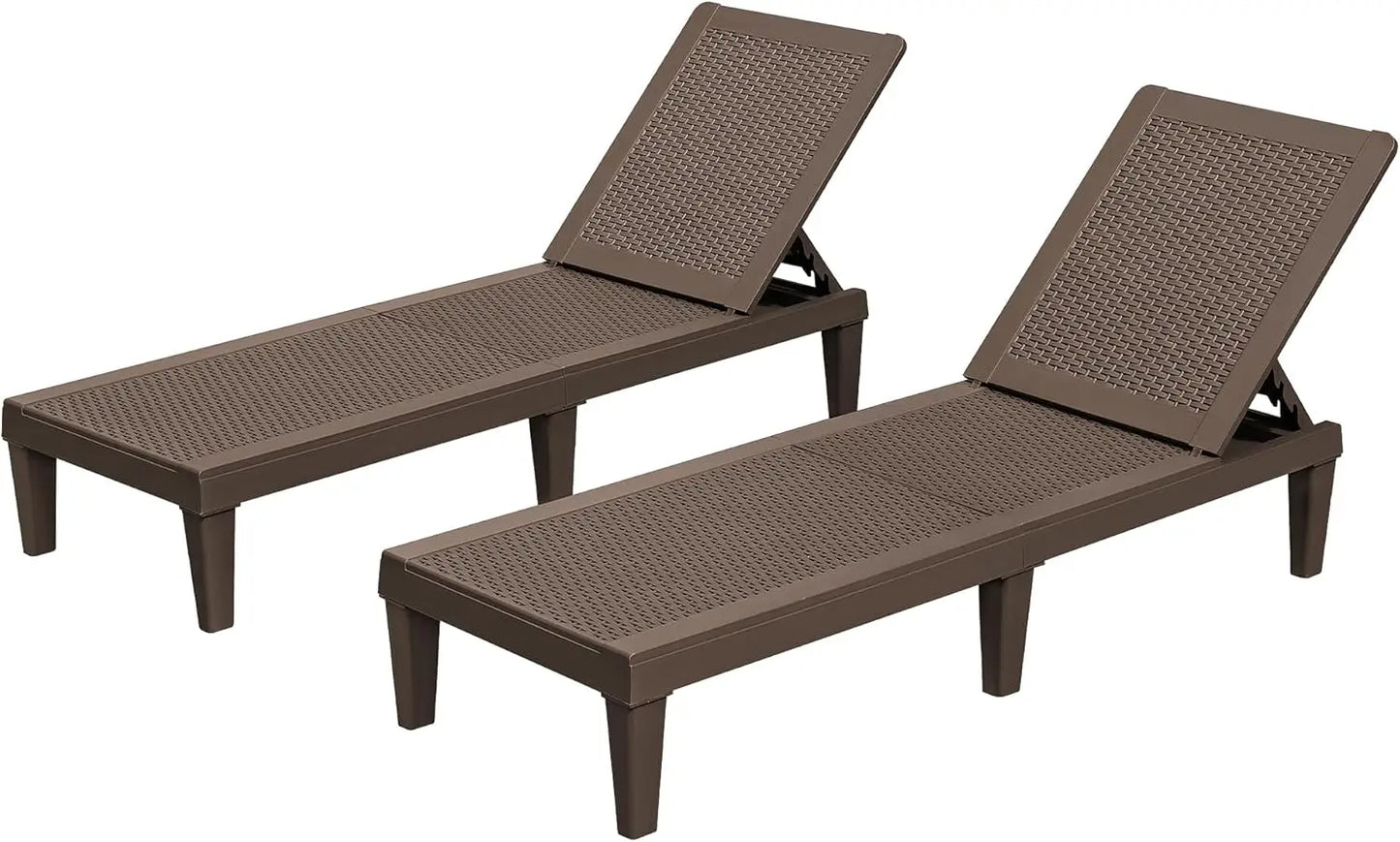 Homall Poolside Outdoor Lounge Chairs 2 Pack With Adjustable Backrest