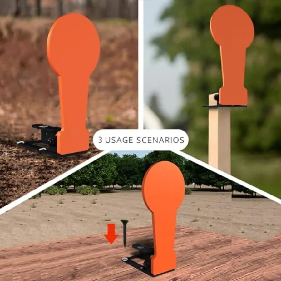 3/8" AR500 12.8'' Classic Popper Steel Shooting Target,6'' Plate Auto Reset Target for Shooting Range,Suitable for Pistol, Rifle