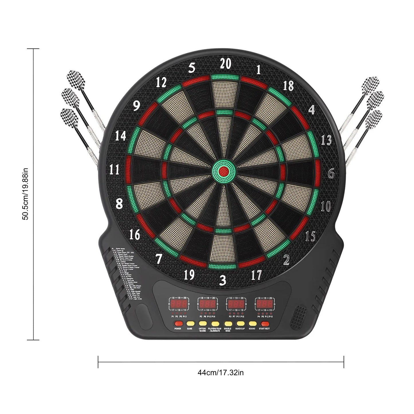 Electronic Dart Board with 6 Darts, Innovative Dart Machine 27 Game Modes 16 Players with Voice Prompt for Home Bar