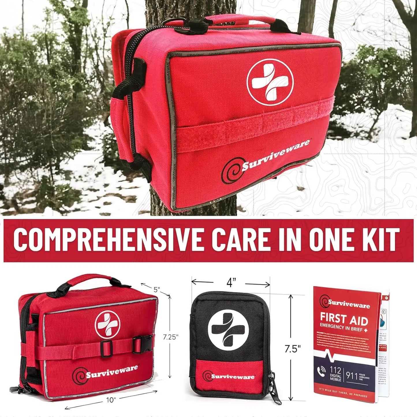 238-Piece Premium Survival First Aid Kit for Travel, Camping & Outdoor Emergencies - Comprehensive Medical Emergency Gear