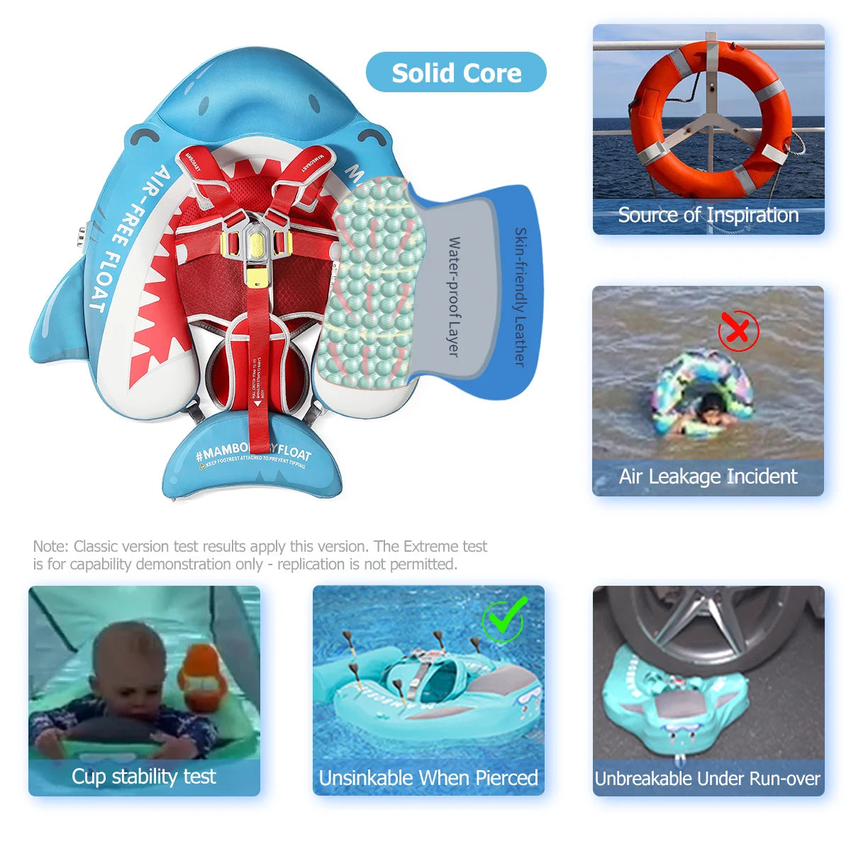 Mambobaby Baby Pool Float Vip 5 Dropshipping Blackproof Pool Mat For Infant Non-Inflatable Natation Buoy With Parasol Beach Toys