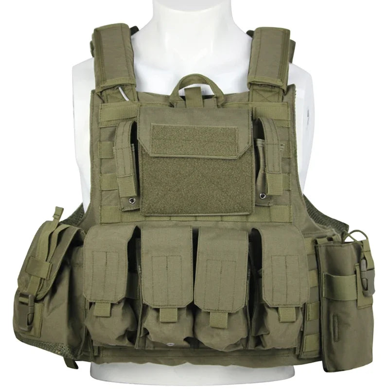 LQARMY Men Tactical Vest 1000D Quick Release Plate Carrier Chest Rig Combat Armor Vests Outdoor Hunting CS Training Airsoft Vest