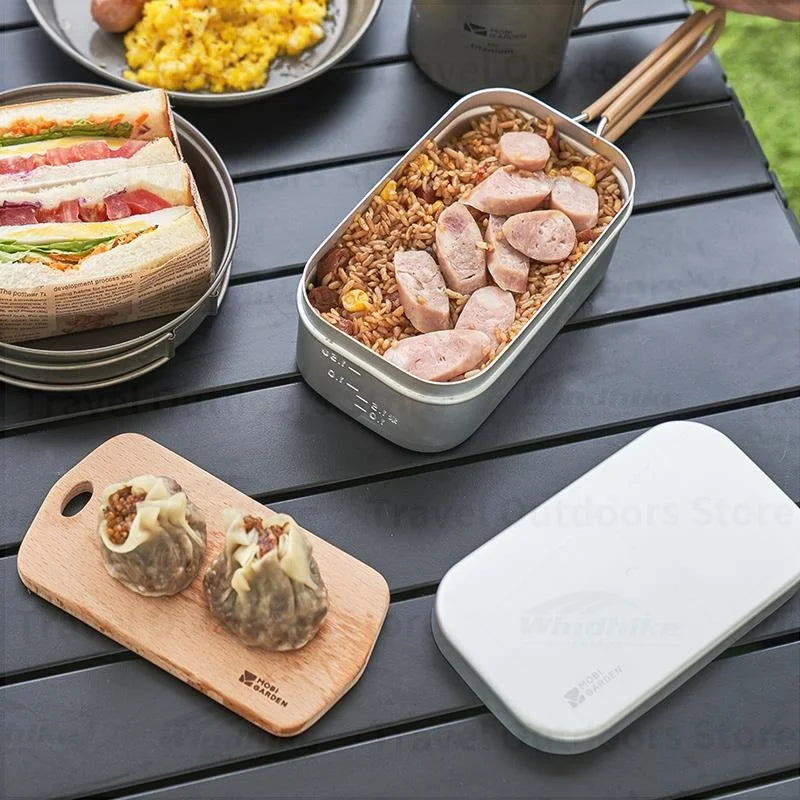 MOBI GARDEN Jiyan 0.8L Lunch Box Set 304 Stainless Steel Ultralight Novelty Camping Supplies Cool Camping Gear Camping Cooking