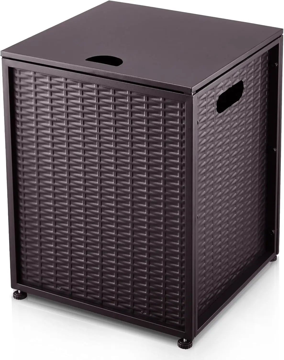 Outdoor Propane Tank Cover - 20 lbs Tank Side Table with Storage, Dual Function for Gas Fire Pit, Grill, Griddle & Stoves