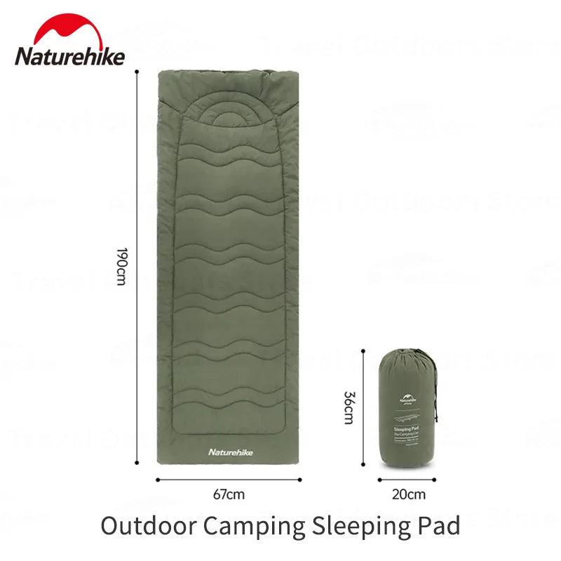 Naturehike Sleeping Pad Cotton Skin Velvet Outdoor Camping Bed Portable Relax Ultralight Camping Cot Mattress Easy To Install
