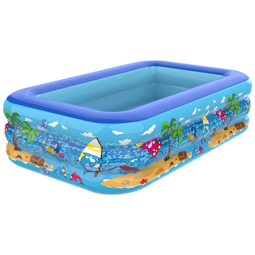Framed Swimming Pool PVC Thickening Swimming Pool Cartoon Pattern Water Play Pool for Summer Outdoor Indoor