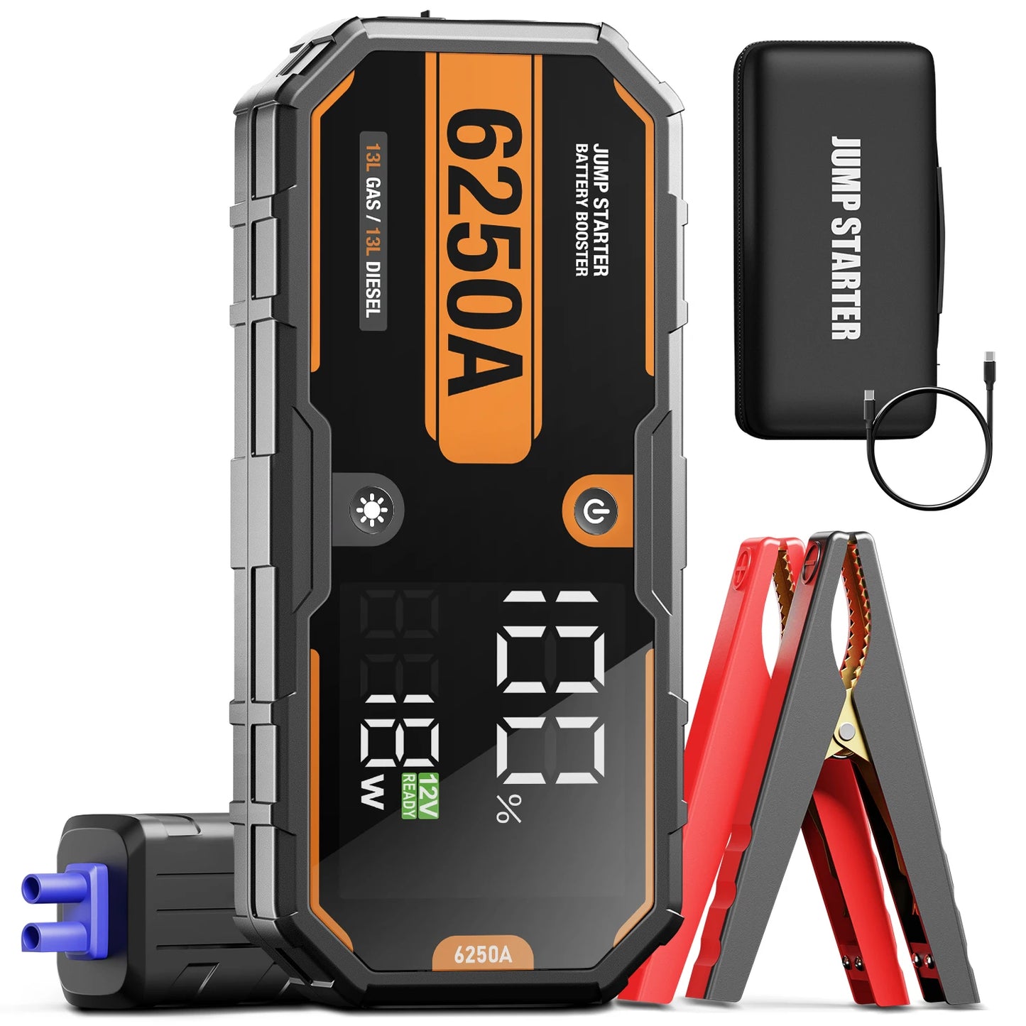 AdoreTrip Car 6000A Portable 12V  Jump Starter Power Bank 12V Auto Battery Charger Booster Starting Device With Led Light