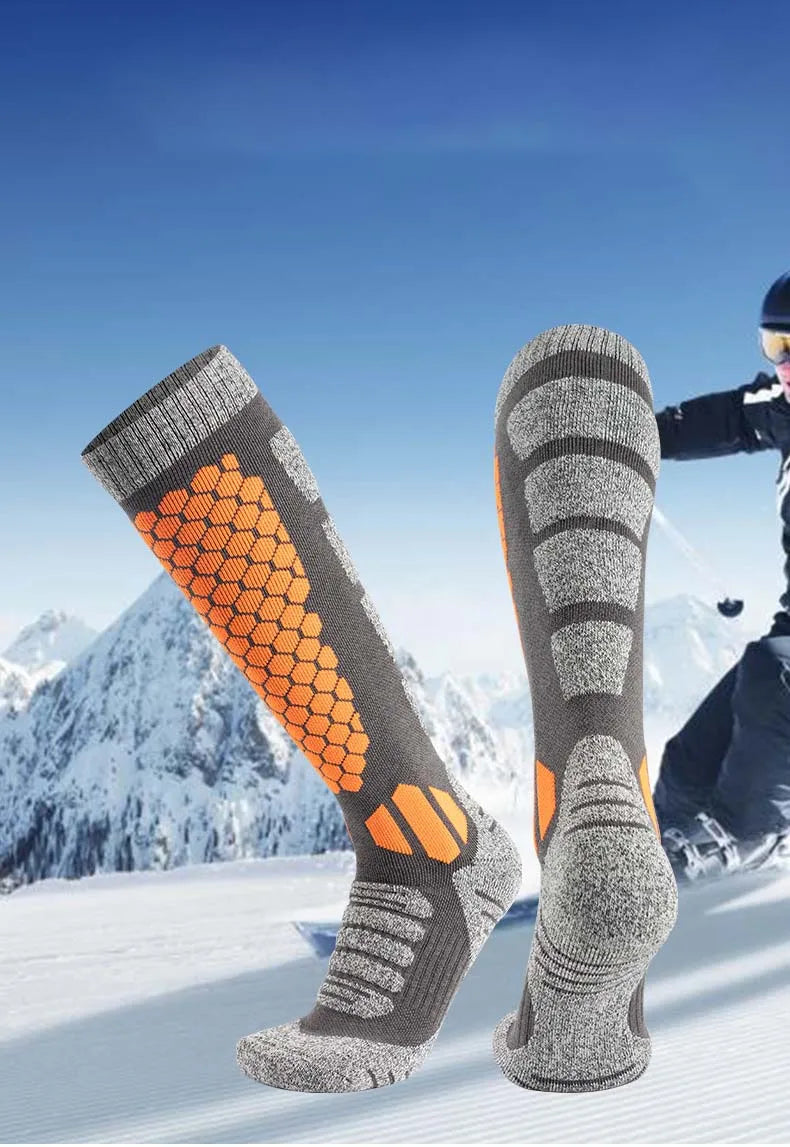 Merino Wool Thermal Outdoor Socks Long Tube Sports Thermal Socks Ski Hiking Ski Mountaineering Sports Socks for Men Women