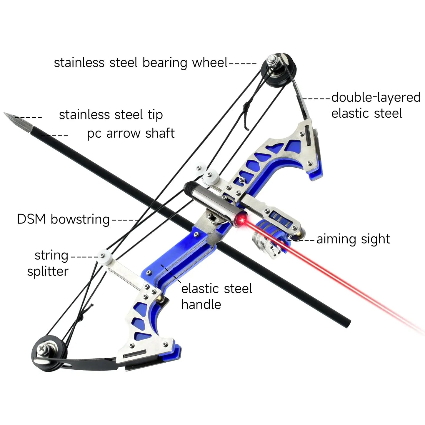 Mini Archery Bow Set 9.8" Mini Compound Bow Mini Hunting Bow Left and Right-Handed General Metal Material Catapult for Shooting