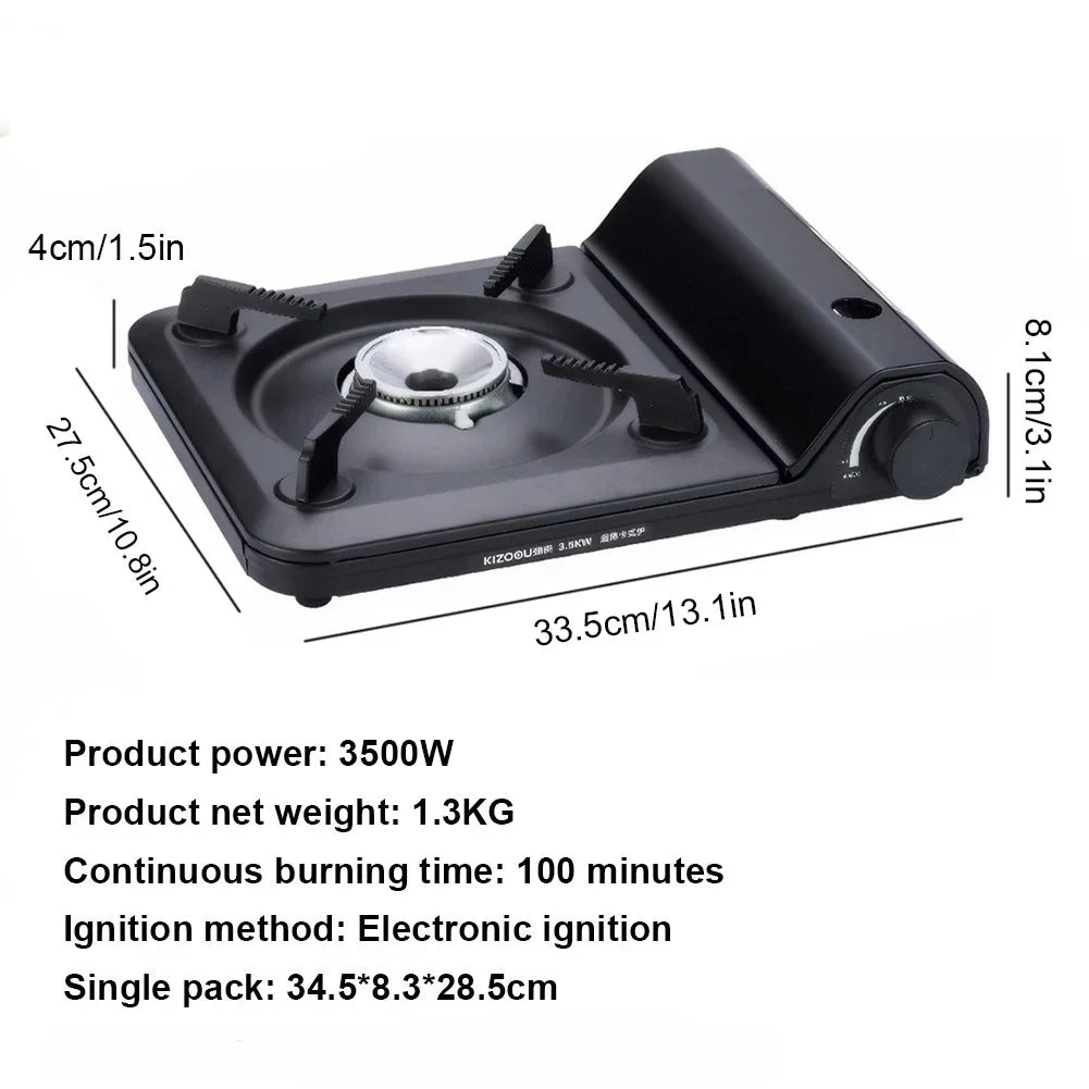 Portable Single Burner Camping Gas Stove - Automatic Ignition Cassette Stove for Indoor Outdoor Cooking Hiking Picnic