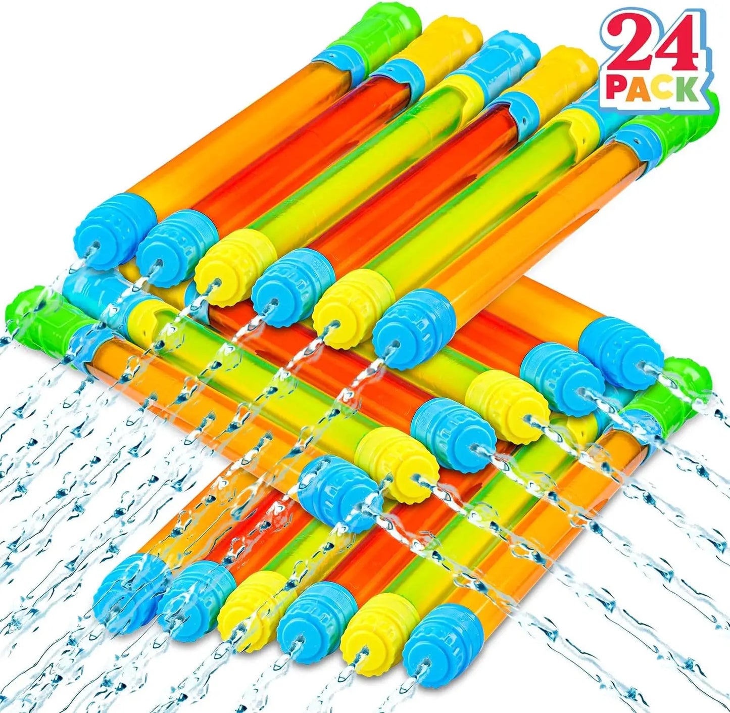 JOYFY 24 pcs Blaster Soaker Water Gun Squirt Guns for Kids Summer Swimming Pool Beach Sand Water Activity Fighting Play Toys