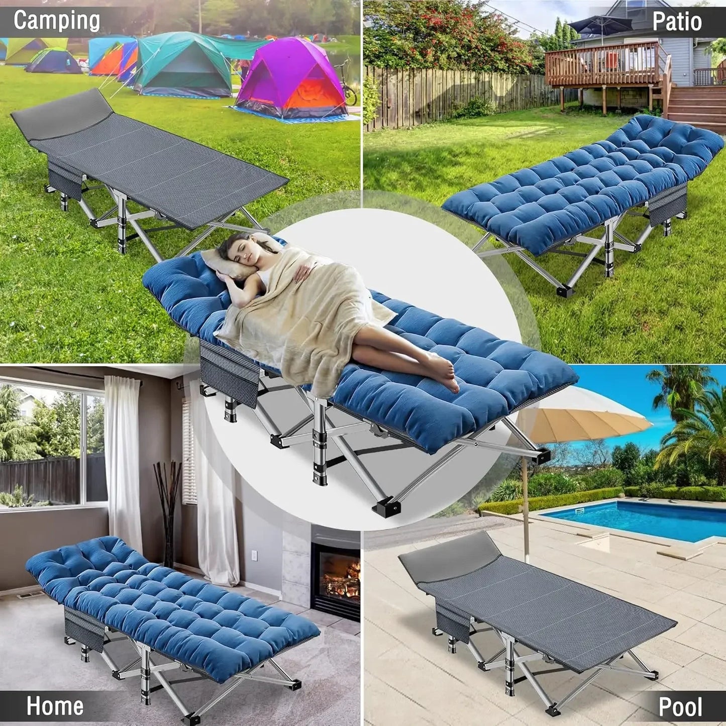 Folding Camping Cot XXL, Folding Cot Camping Cot For Adults Portable Folding Outdoor Cot With Carry Bags For Outdoor Travel Camp