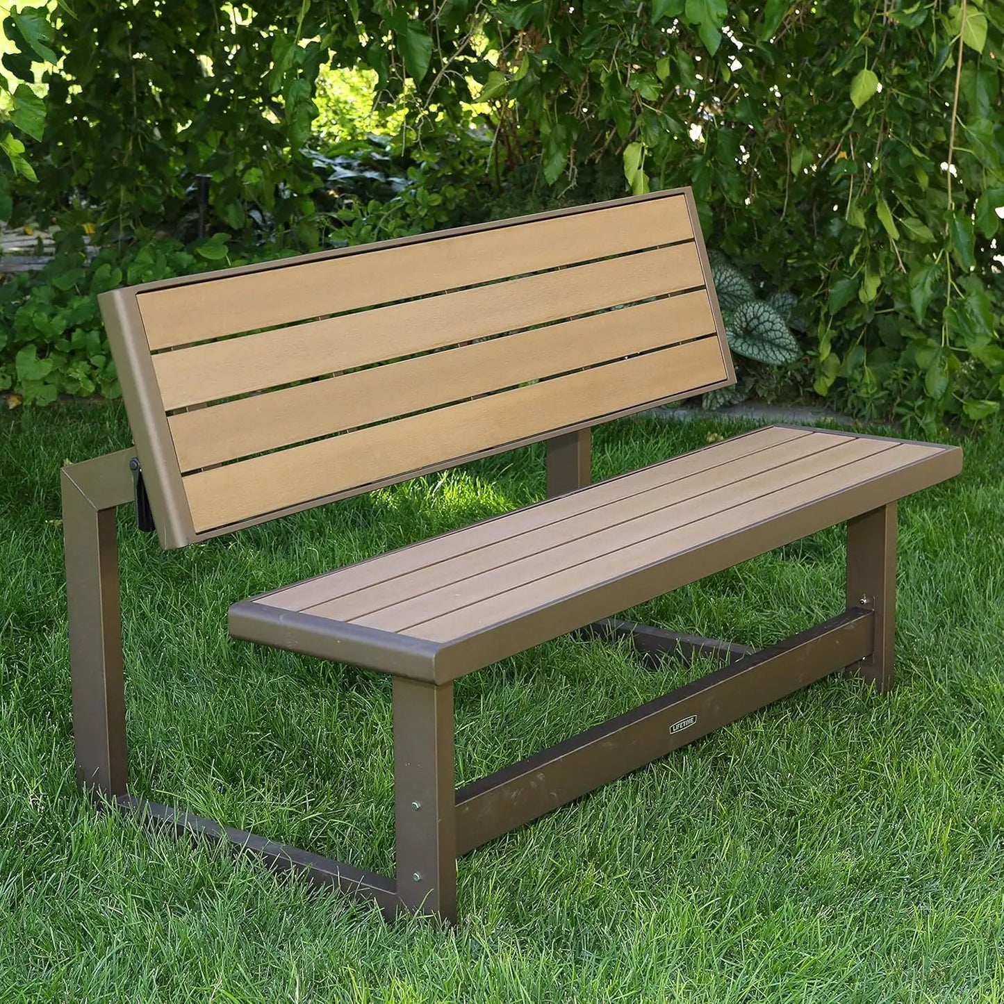 Convertible Bench Table With Faux Wood Construction