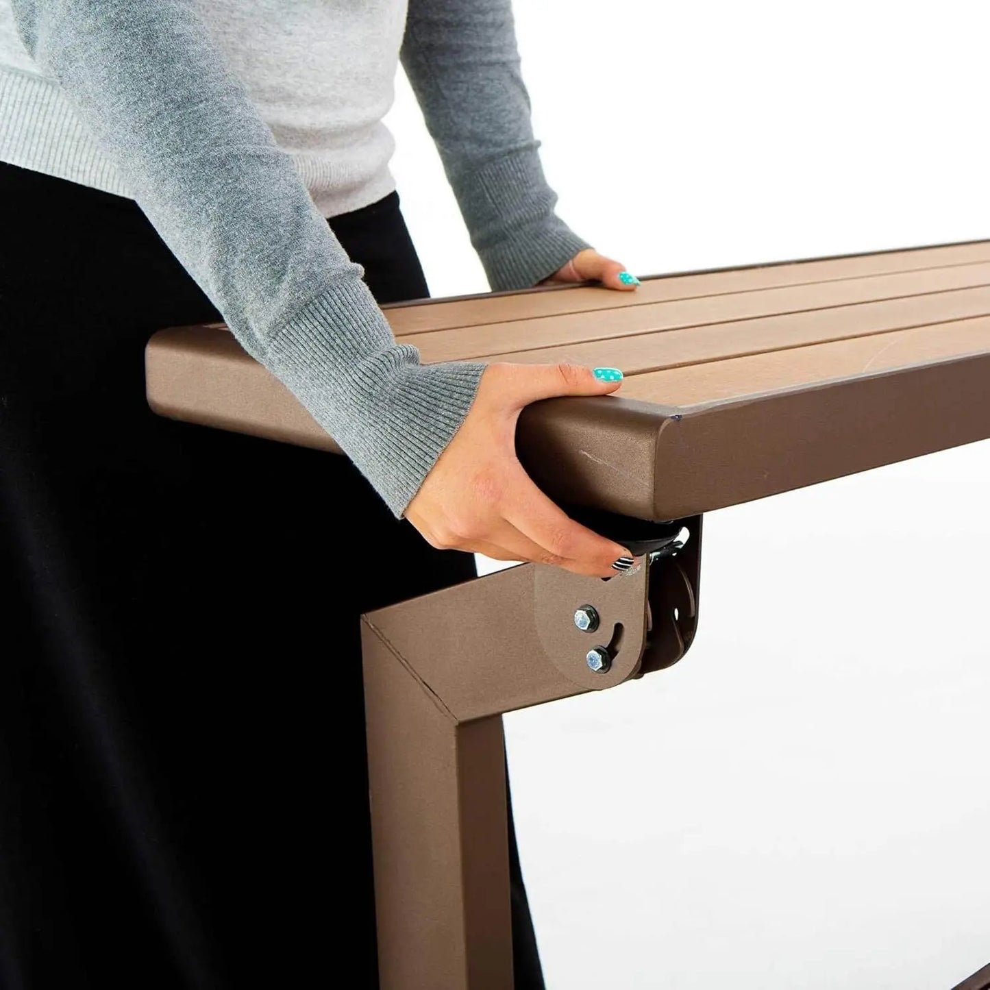 Convertible Bench Table With Faux Wood Construction