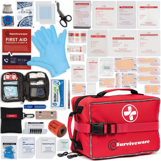 238-Piece Premium Survival First Aid Kit for Travel, Camping & Outdoor Emergencies - Comprehensive Medical Emergency Gear