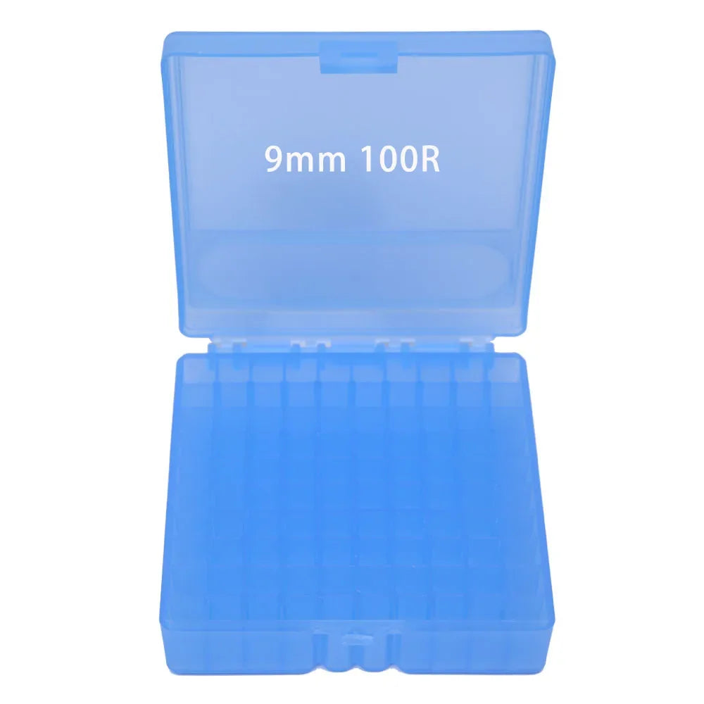 50/100 Rounds Tactical Bullet Box 9mm/.223/.38Super Pistol Rifle Ammo Carry Storage Box Flip-Top Bullets Case Hunting Accessory