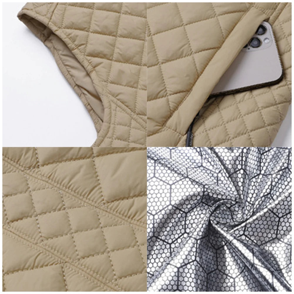 Women 21-zone Electric Heating Vest Autumn and Winter Cotton Vest Electric Heating Thermal Vest Jackets Heated Coat For Women