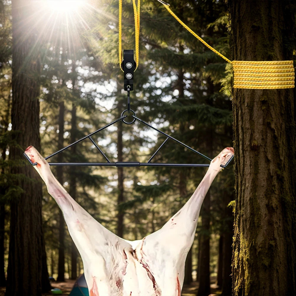 Max To 700 LBS Elk Hoist Pulley Lift System W/Gambrel Hunting Game Hanging Kit for Deer Butcher Hunting Accessories Gift Set