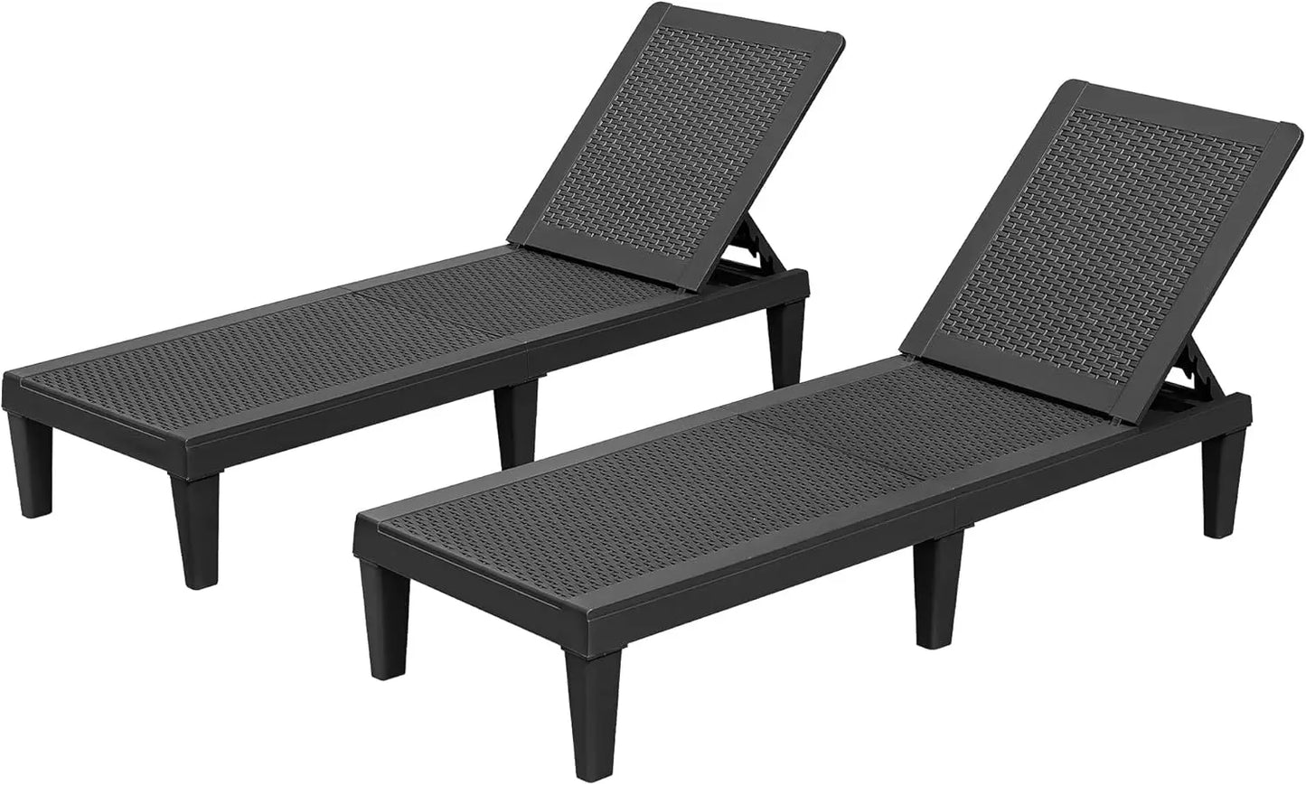 Homall Poolside Outdoor Lounge Chairs 2 Pack With Adjustable Backrest