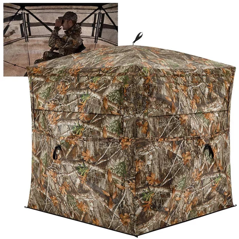 2-3Persons Outdoor Camping Hunting Camouflage Tent Portable Light Weight 270 Degree Unobstructed Viewing Angle Tourist Equipment