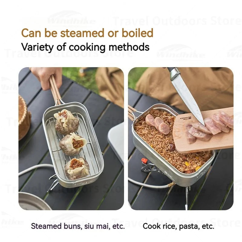 MOBI GARDEN Jiyan 0.8L Lunch Box Set 304 Stainless Steel Ultralight Novelty Camping Supplies Cool Camping Gear Camping Cooking