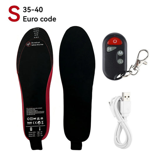 Smart Heated Insoles 3-Temperature Electric Foot Warmer Plantar Insoles with Remote Control Winter Breathable Thermal Shoes Pad