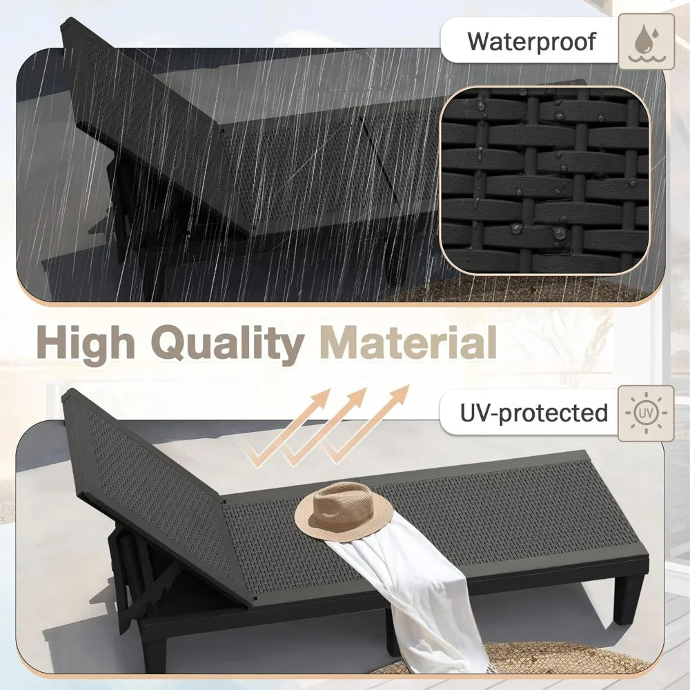 Homall Poolside Outdoor Lounge Chairs 2 Pack With Adjustable Backrest