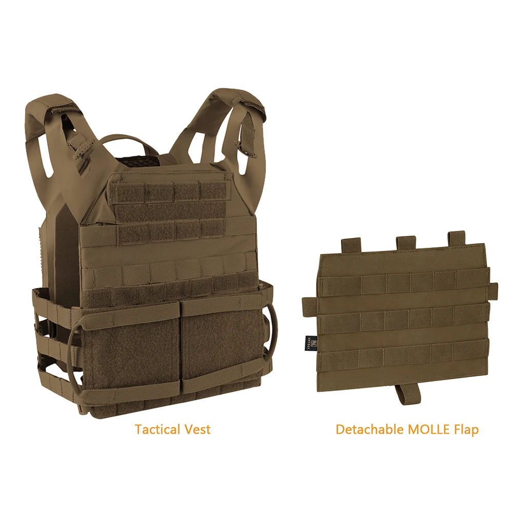 KRYDEX 500D Nylon Tactical Plate Carrier Vest With MOLLE