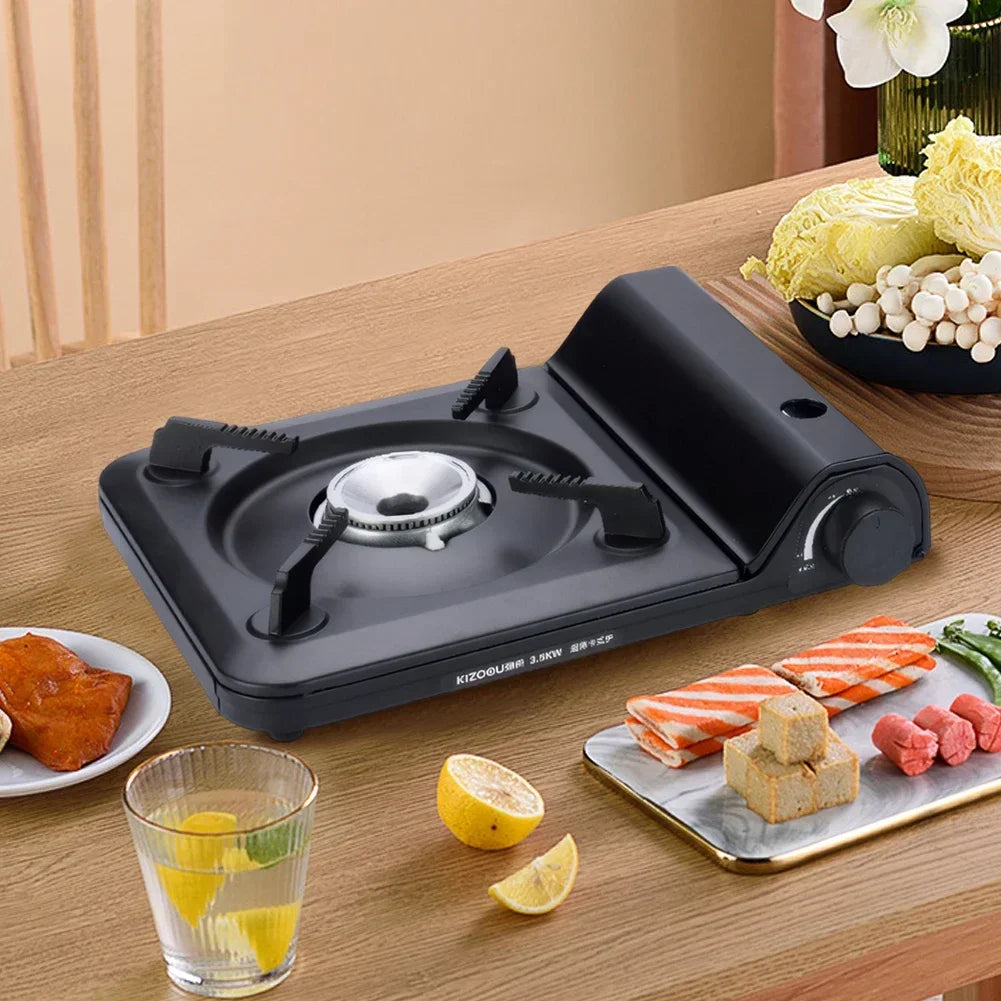 Portable Single Burner Camping Gas Stove - Automatic Ignition Cassette Stove for Indoor Outdoor Cooking Hiking Picnic