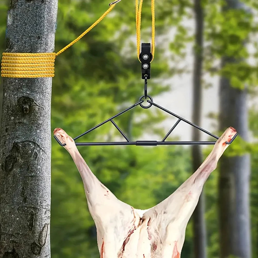 Max To 700 LBS Elk Hoist Pulley Lift System W/Gambrel Hunting Game Hanging Kit for Deer Butcher Hunting Accessories Gift Set