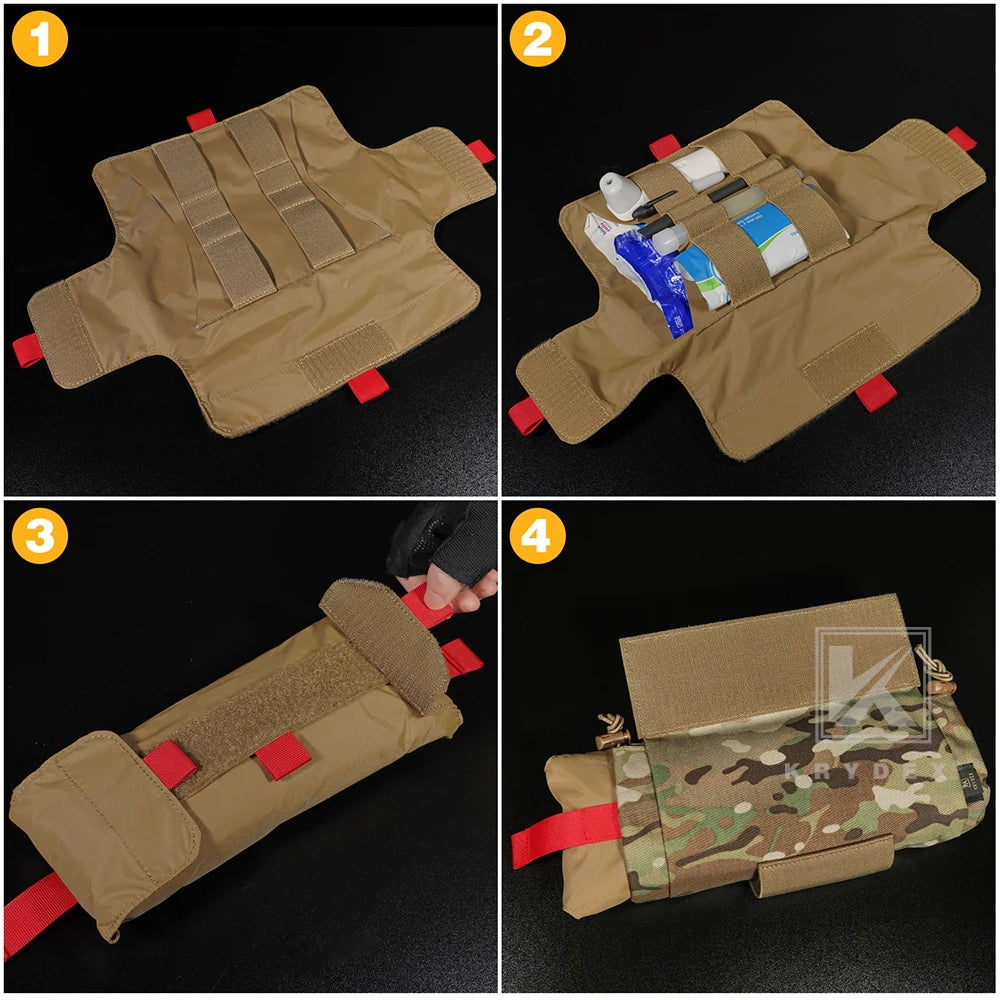 KRYDEX Tactical Roll Up Medic Pouch IFAK Organizer