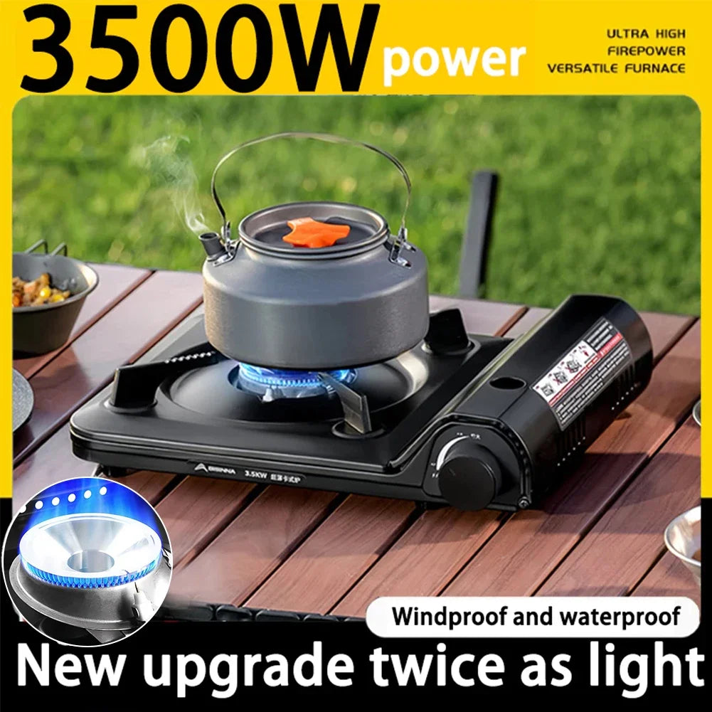 Portable Single Burner Camping Gas Stove - Automatic Ignition Cassette Stove for Indoor Outdoor Cooking Hiking Picnic