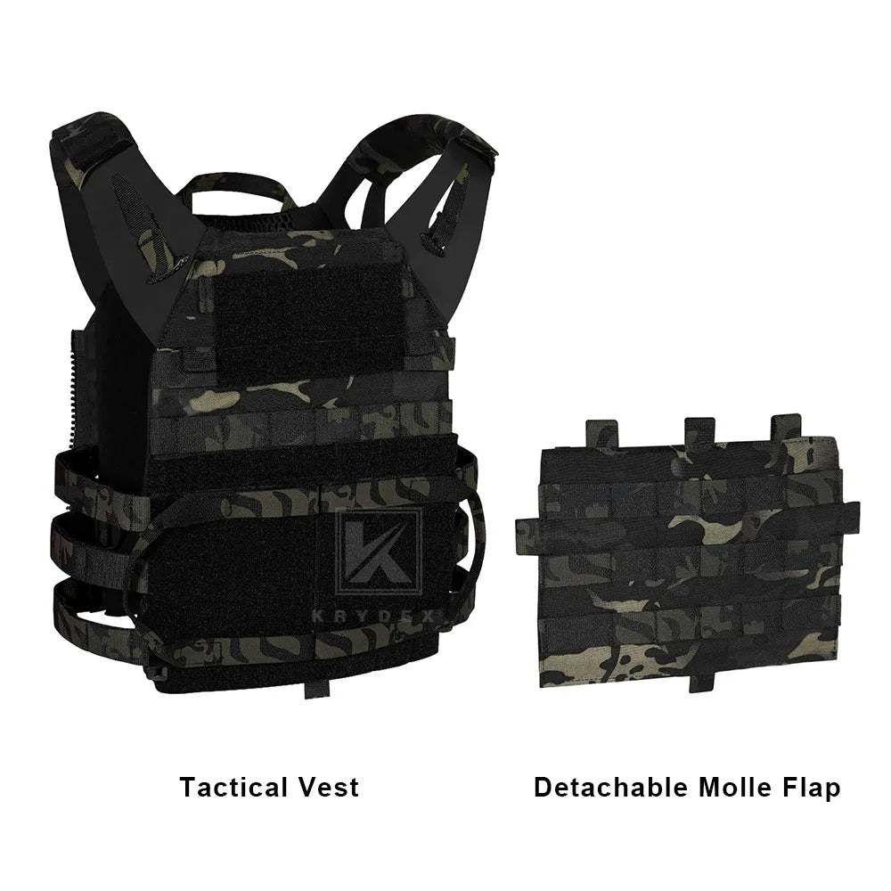 KRYDEX 500D Nylon Tactical Plate Carrier Vest With MOLLE