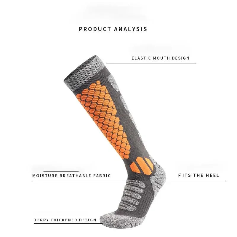 Merino Wool Thermal Outdoor Socks Long Tube Sports Thermal Socks Ski Hiking Ski Mountaineering Sports Socks for Men Women