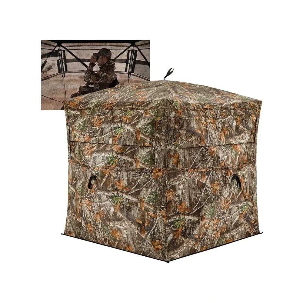2-3Persons Outdoor Camping Hunting Camouflage Tent Portable Light Weight 270 Degree Unobstructed Viewing Angle Tourist Equipment