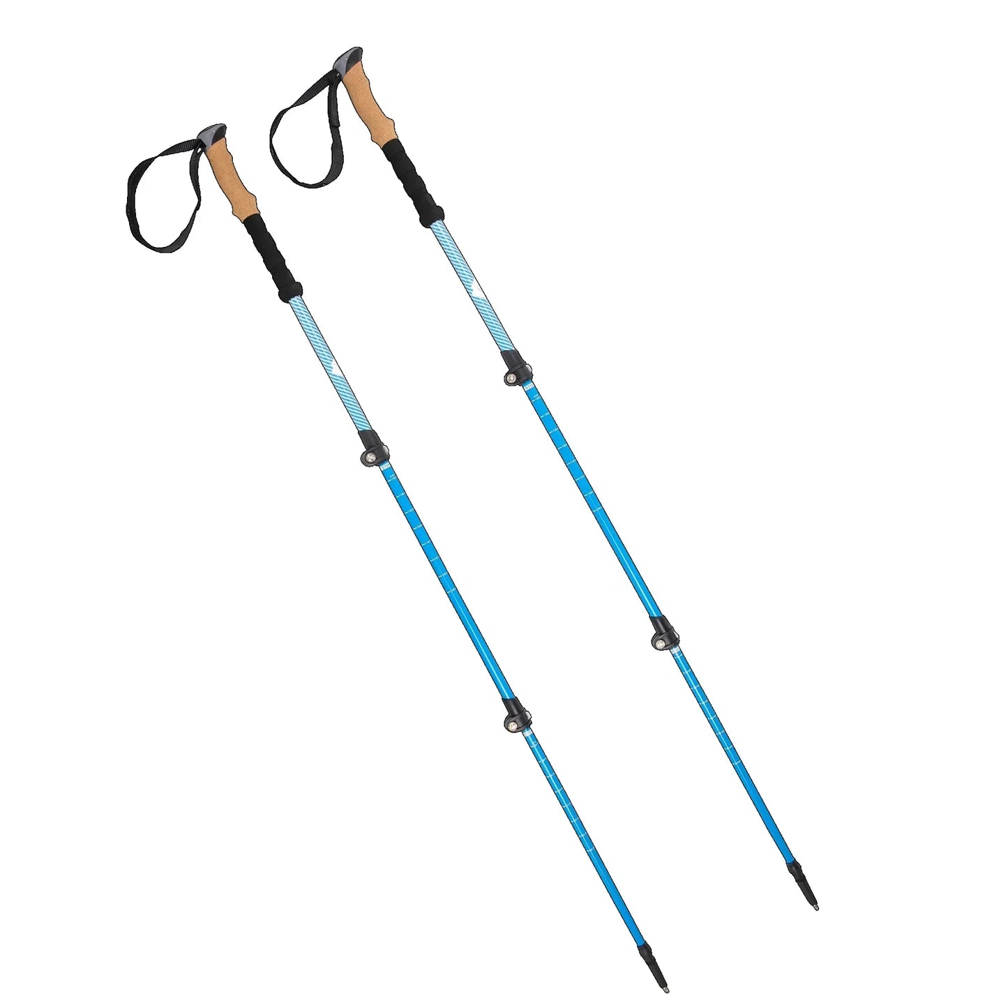 Lightweight Carbon Fiber Trekking Poles Quick Lock Adjustable - 2 Pack with Cork Grip for Hiking & Trail Walking