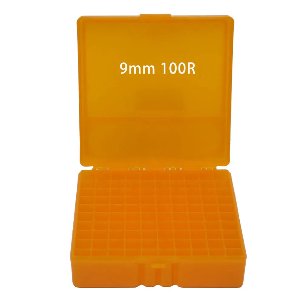 50/100 Rounds Tactical Bullet Box 9mm/.223/.38Super Pistol Rifle Ammo Carry Storage Box Flip-Top Bullets Case Hunting Accessory