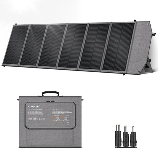 CTOLITY EVA 200W Foldable Solar Panels USB TYPE-C Port Portable Folding Bag Outdoor Solar Charging Panel Camping Power Station ﻿