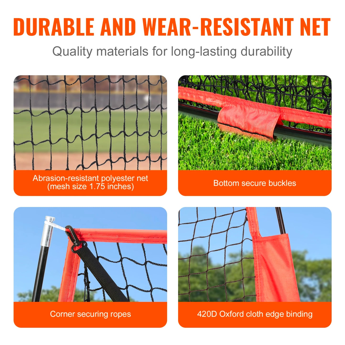 SucceBuy 7ft x 7ft Portable Baseball Softball Practice Training Net for Hitting Catching Pitching with Carry Bag Ball Collector