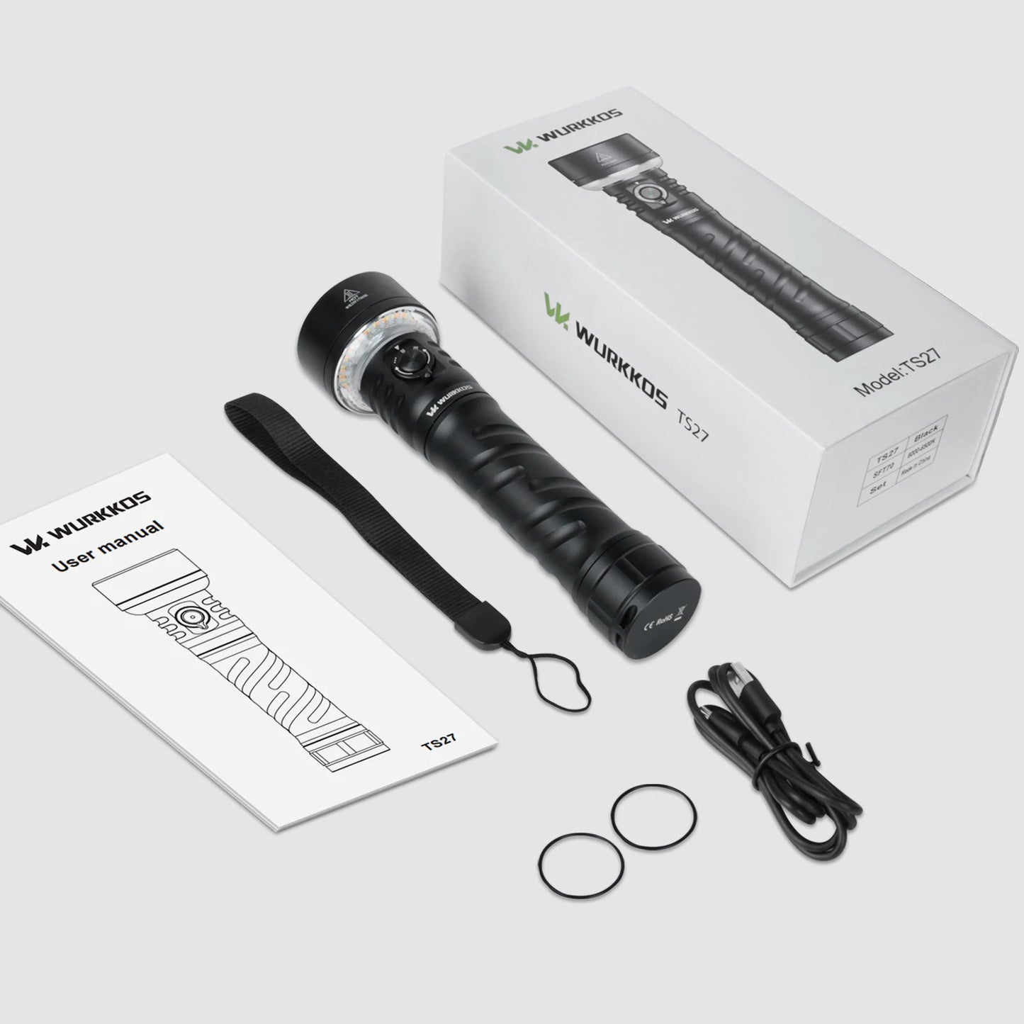 Wurkkos TS27 3200LM Flashlight With RGB Lighting Rechargeable