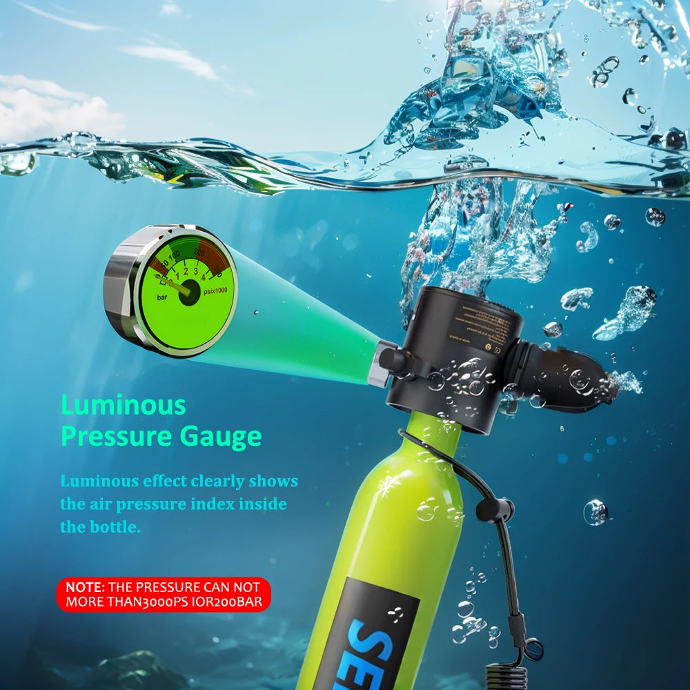 SEBIger Mini Diving Scuba Tank 0.5L Portable Diving Tankfor Dive Boat Repair Snorkeling Swimming Gifts of travel for Women men