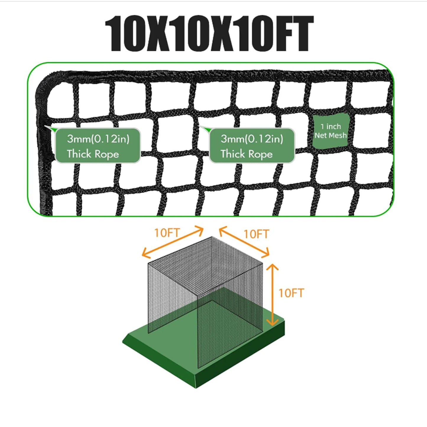 Golf Cage Net Foldable Portable Batting Cage For Training