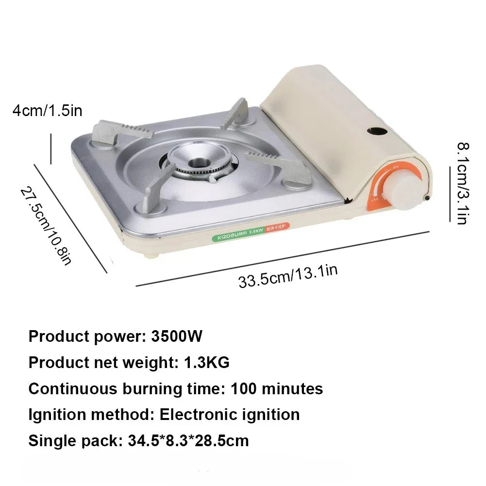Portable Single Burner Camping Gas Stove - Automatic Ignition Cassette Stove for Indoor Outdoor Cooking Hiking Picnic