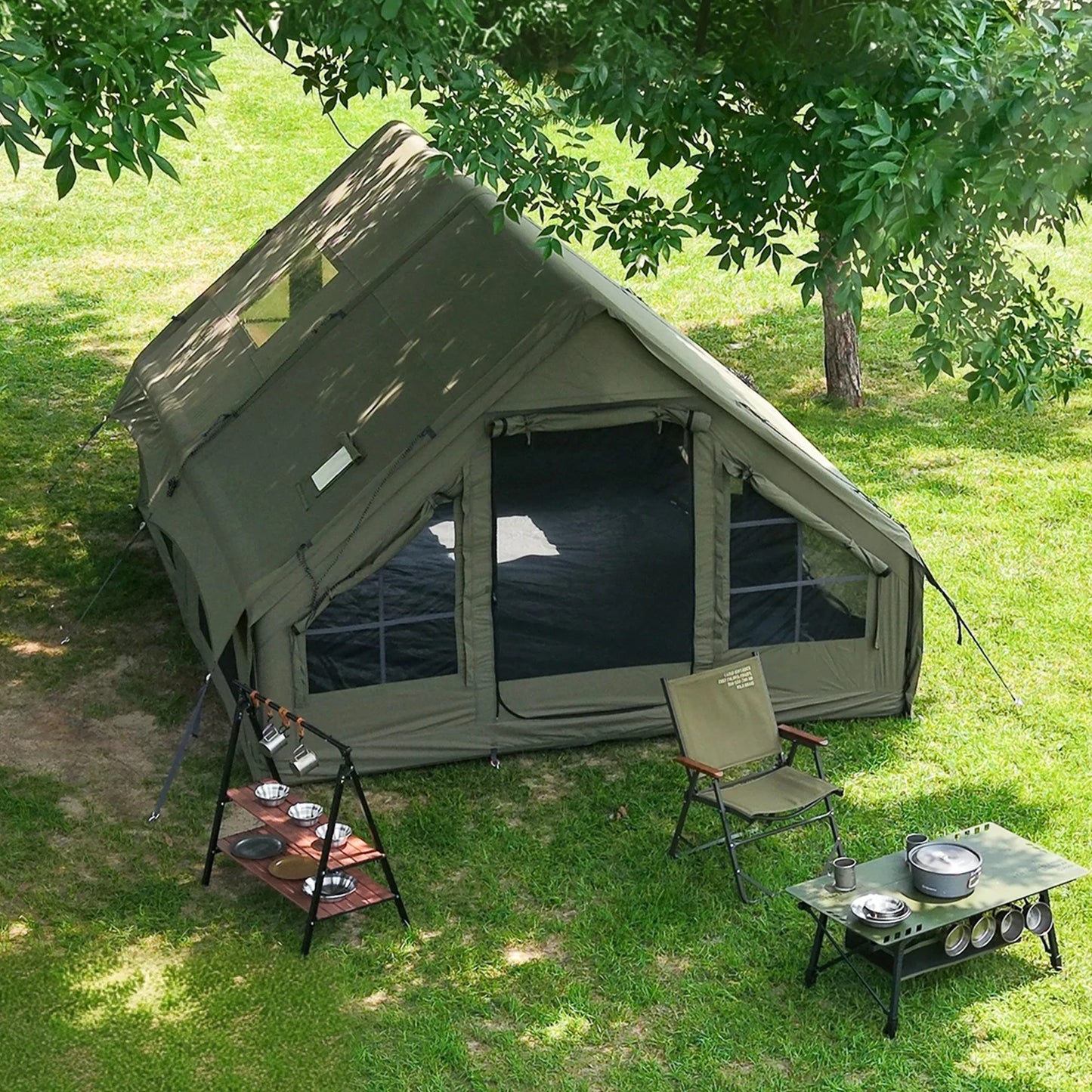 SENLEETO Waterproof Windproof Inflatable Tent For Camping Four Season Glamping