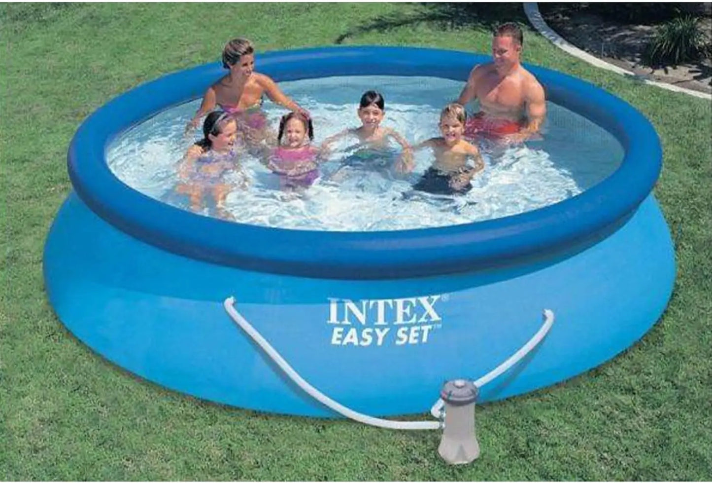 12ft x 30in Inflatable Above Ground Pool with Filter Pump & Cartridges for 4 People