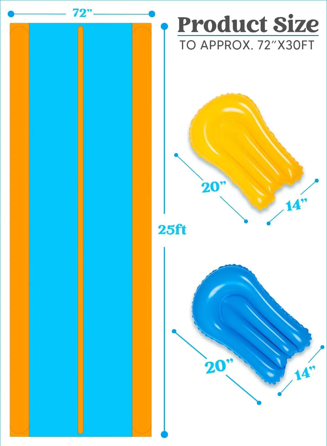 25ft x 6ft Heavy Duty Water Slide with Sprinkler and Inflatable Boards for Outdoor Summer Fun
