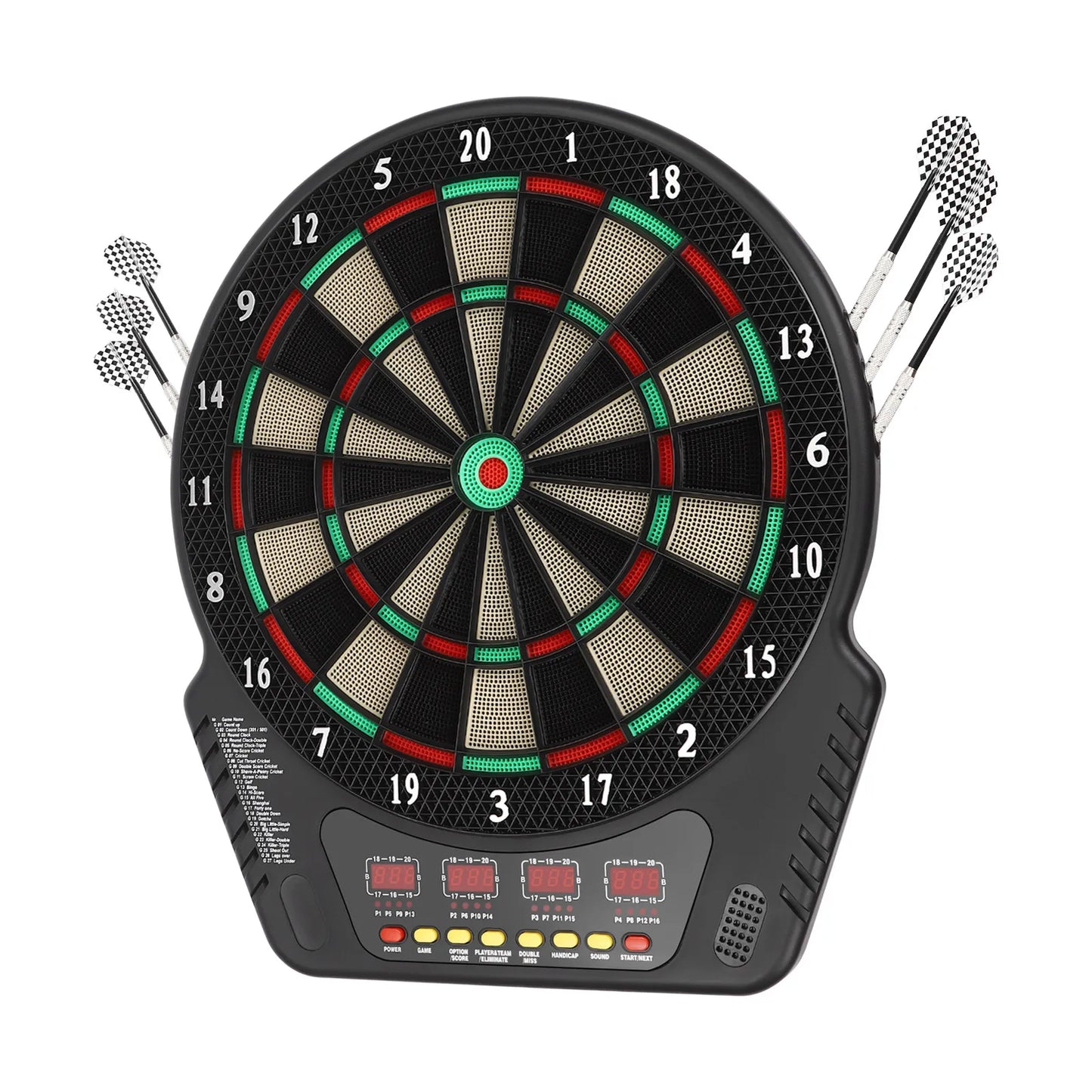 Electronic Dart Board with 6 Darts, Innovative Dart Machine 27 Game Modes 16 Players with Voice Prompt for Home Bar